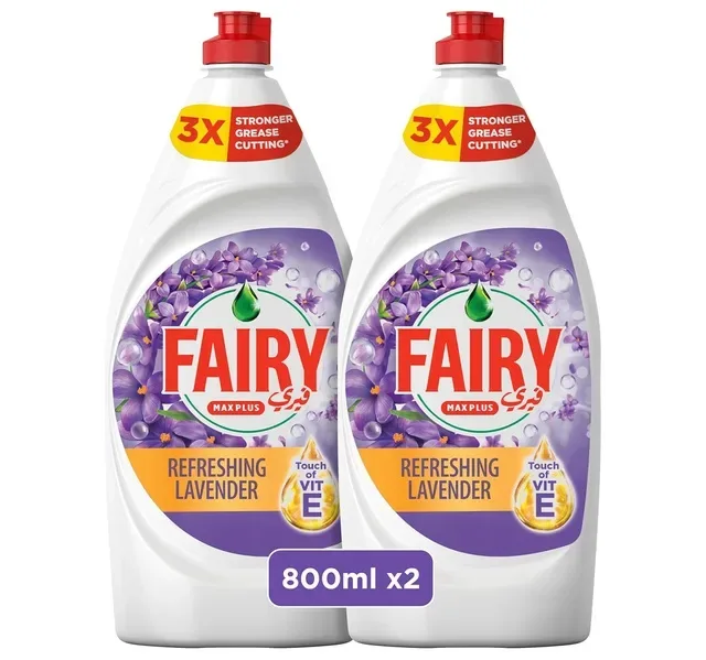 Fairy Dishwashing Liquid Refreshing Lavender With A Touch Of Vitamin E Value Pack 2 x 800 ml