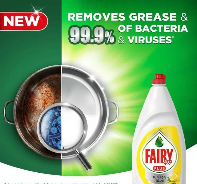 Fairy Plus Lemon Dishwashing Liquid Soap With Alternative Power To Bleach 2 x 800 ml hover image