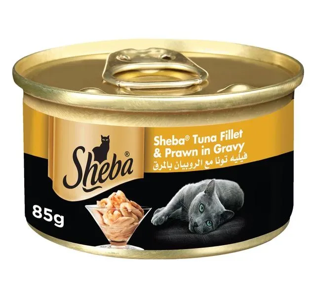 Sheba Tuna Fillet and Prawn in Gravy Cat Food 85 g