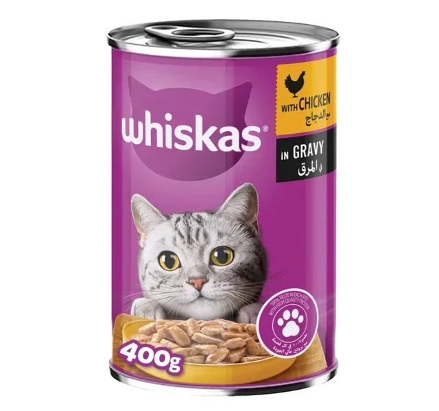 Whiskas Chicken in Gravy Can Wet Cat Food for 1+ Years Adult Cats 400 g